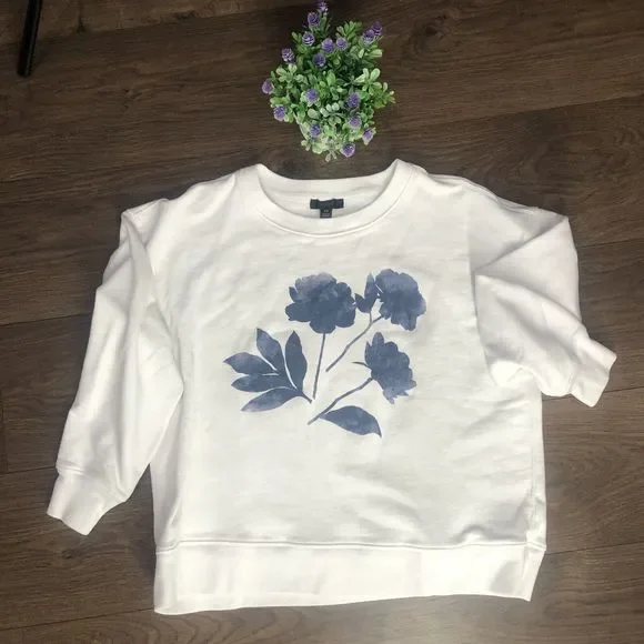 J.Crew Sweater White Knit Cotton Crew Women's XSMALL White - Picture 11 of 15